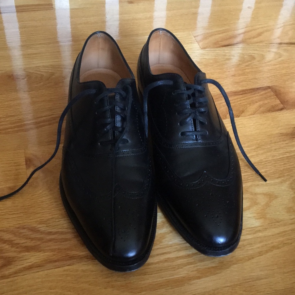 Black Leather John Lobb Dress Shoes Size 9